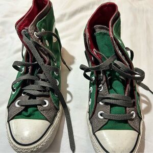 Stylish Green and Red Kids' Sneakers